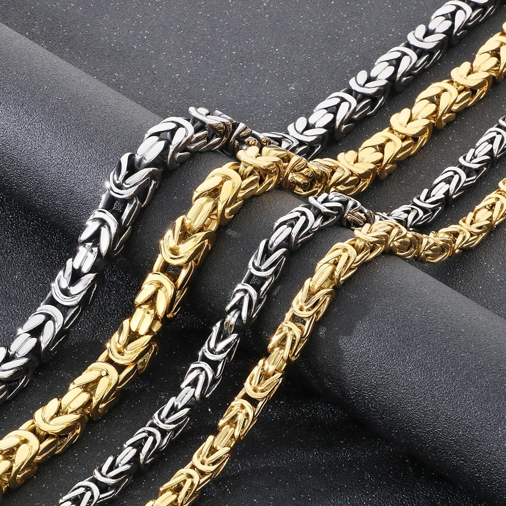 60/63CM Length Chain Necklace for Man Solid 10/13MM Width Stainless Steel Link Chains On Neck Jewelry Mens Necklaces