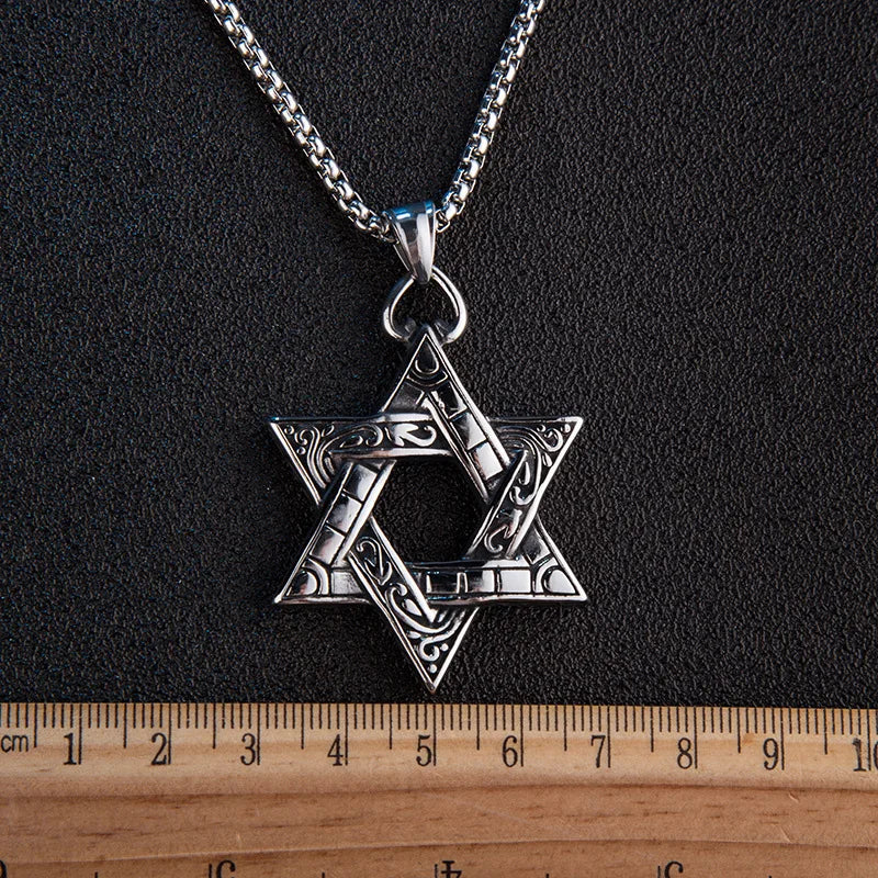 Stainless Steel Hexagram Star Pendant Necklace