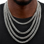 Vintage Cuban Chain Necklace for Men Women,3/5/7mm Stainless Steel Curb Link Chain Chokers,Casual Basic Punk Jewelry