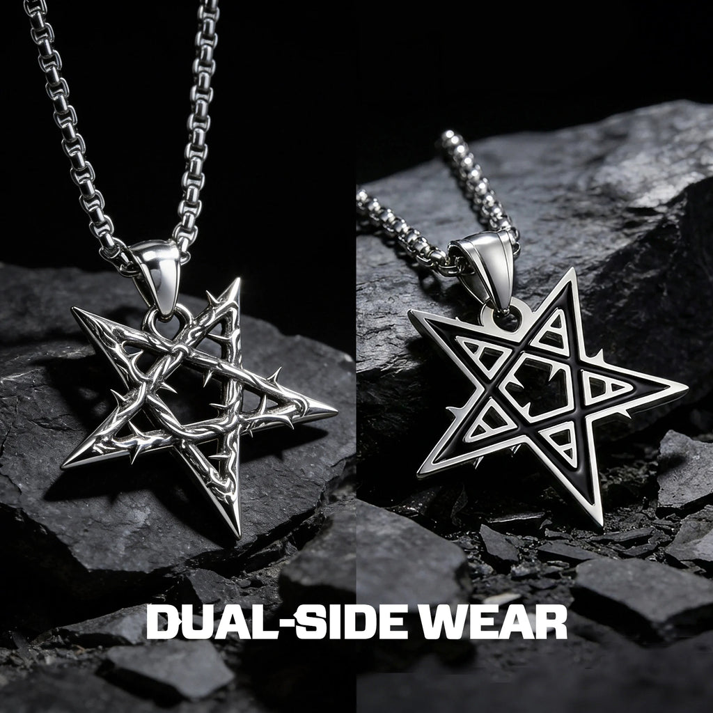 Gothic Satan Goat Silver Pendant Necklace