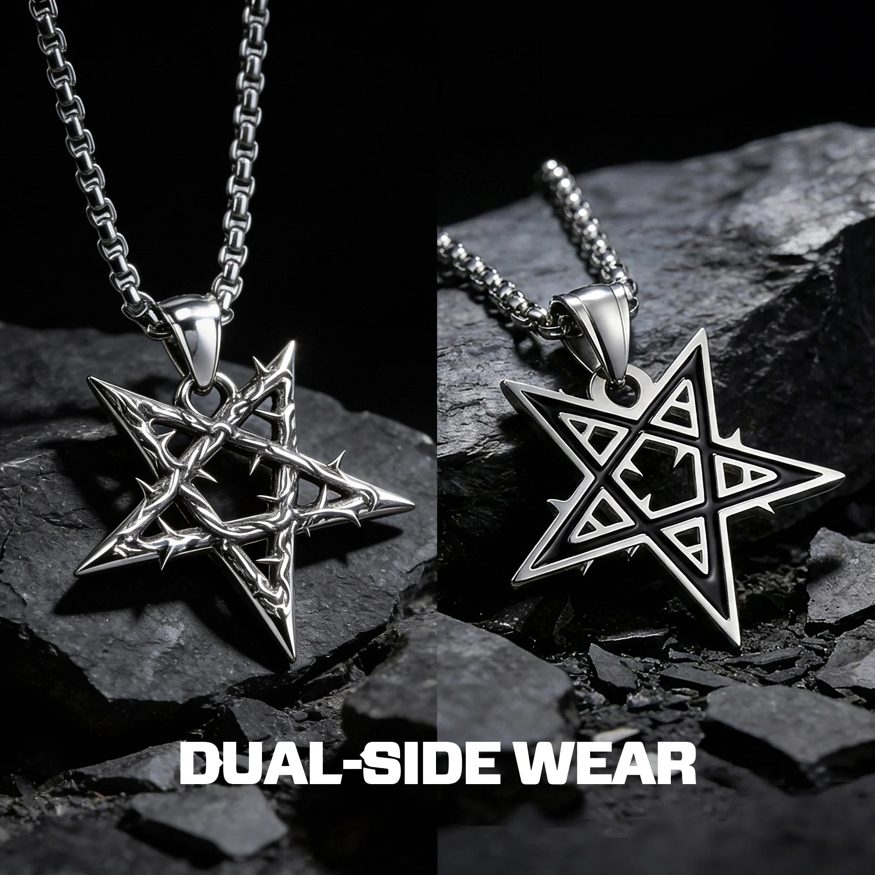 Gothic Satan Goat Silver Pendant Necklace