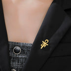 Dawapara Ankh Cross Brooch Ancient Egyptian Eye of Horus Lapel Pins Protection Amulet Stainless Steel Jewelry