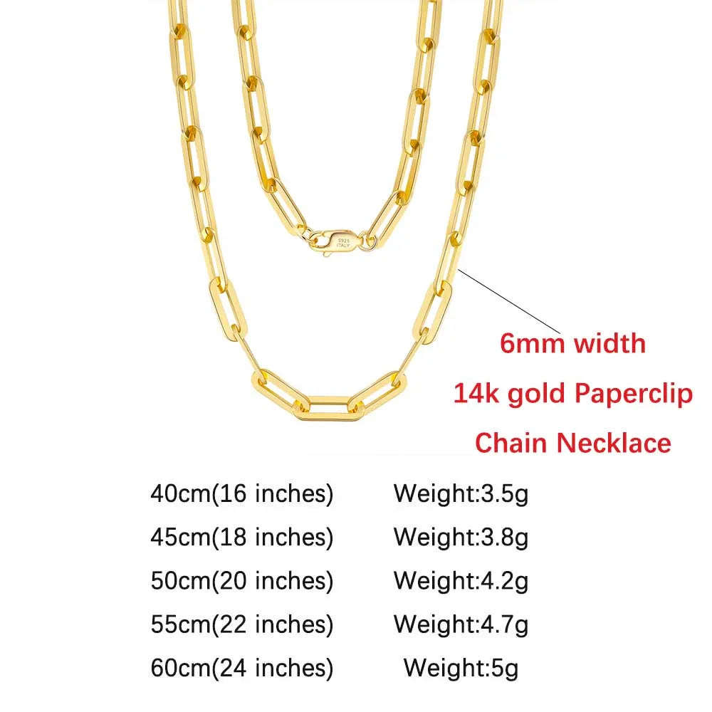 ORSA JEWELS Genuine 925 Sterling Silver Paperclip Chopin Rope Cuban Figaro Box Cable Chain Necklace Simple Basic Chain