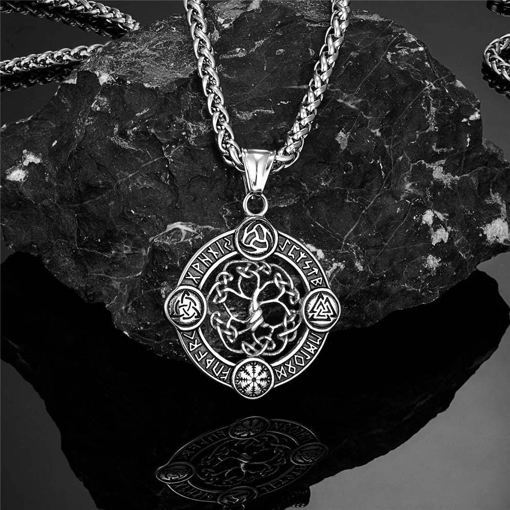 Norse Life Tree Pendant Necklace — Gold-Tone