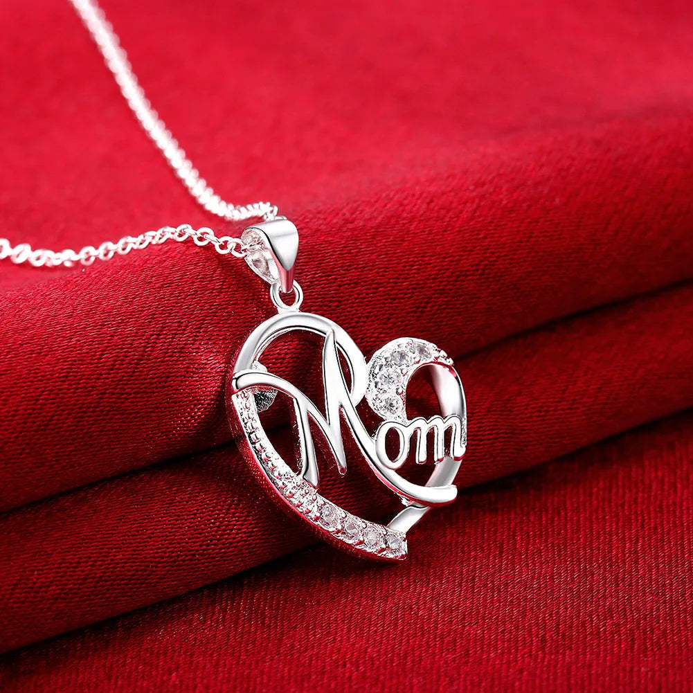 Iced Out Heart 925 Silver Pendant Necklace