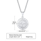 Vintage Compass Coin Pendant Necklace — Stainless Steel