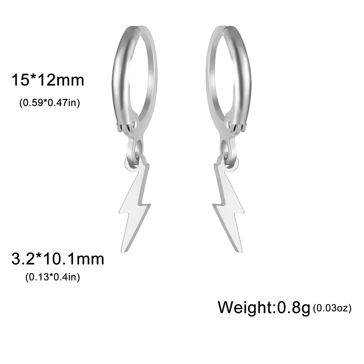 Skyrim Lightning Pendant Stainless Steel Earrings Women's Fashion Simple Daily Earrings Friends Jewelry Gifts