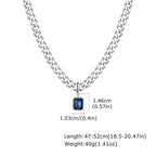 Cuban Stone Square Pendant Necklace — Stainless Steel