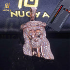 Rose Gold Jesus Head Pendant 925 Silver