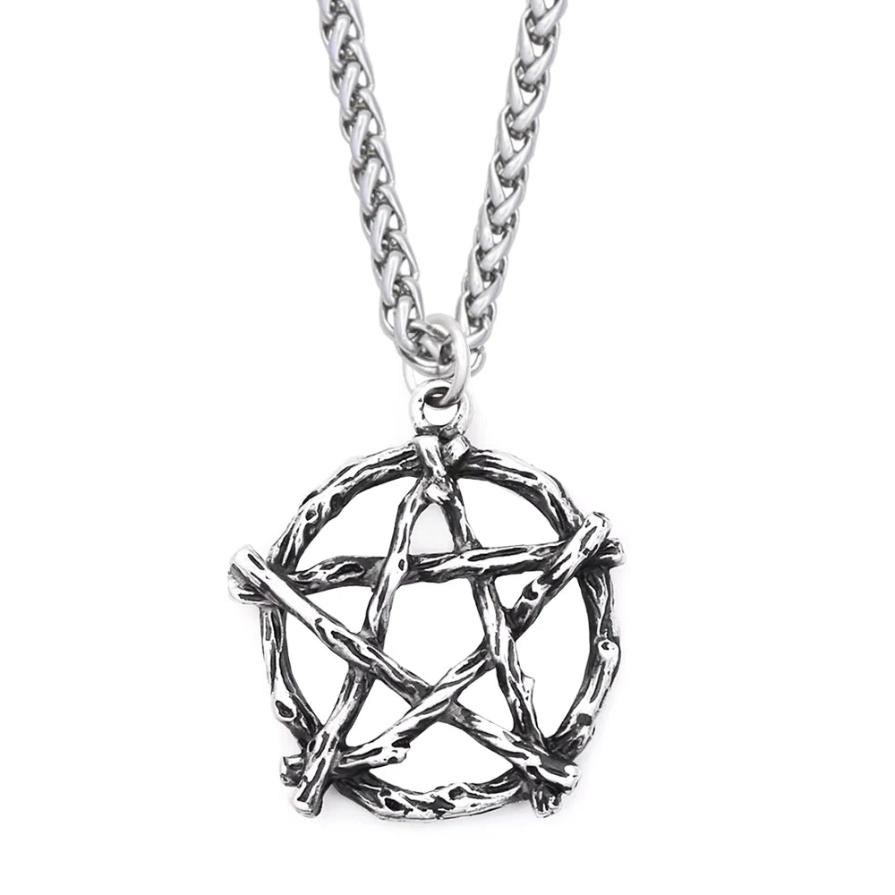 Gothic Steel Pendant Vintage Pentagram Punk