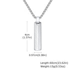 Sunburst Long Bar Pendant Necklace — Stainless Steel