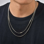 Two-Tone Box Chain Necklace Set — Stainless Steel