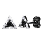 Minimal Triangle Zircon Stud Earrings — SS