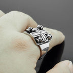 Iron Cross Skull Ring — Stainless Steel