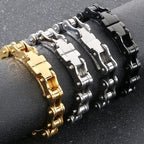 Punk Rock 316L Stainless Steel Biker Bracelet Men's 11MM Wide Motorcycle Link Chain Jewelry Accessory Bracelets for Men