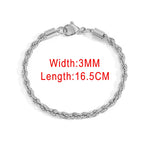 Rope Chain Bracelet 3-4mm — Stainless Steel