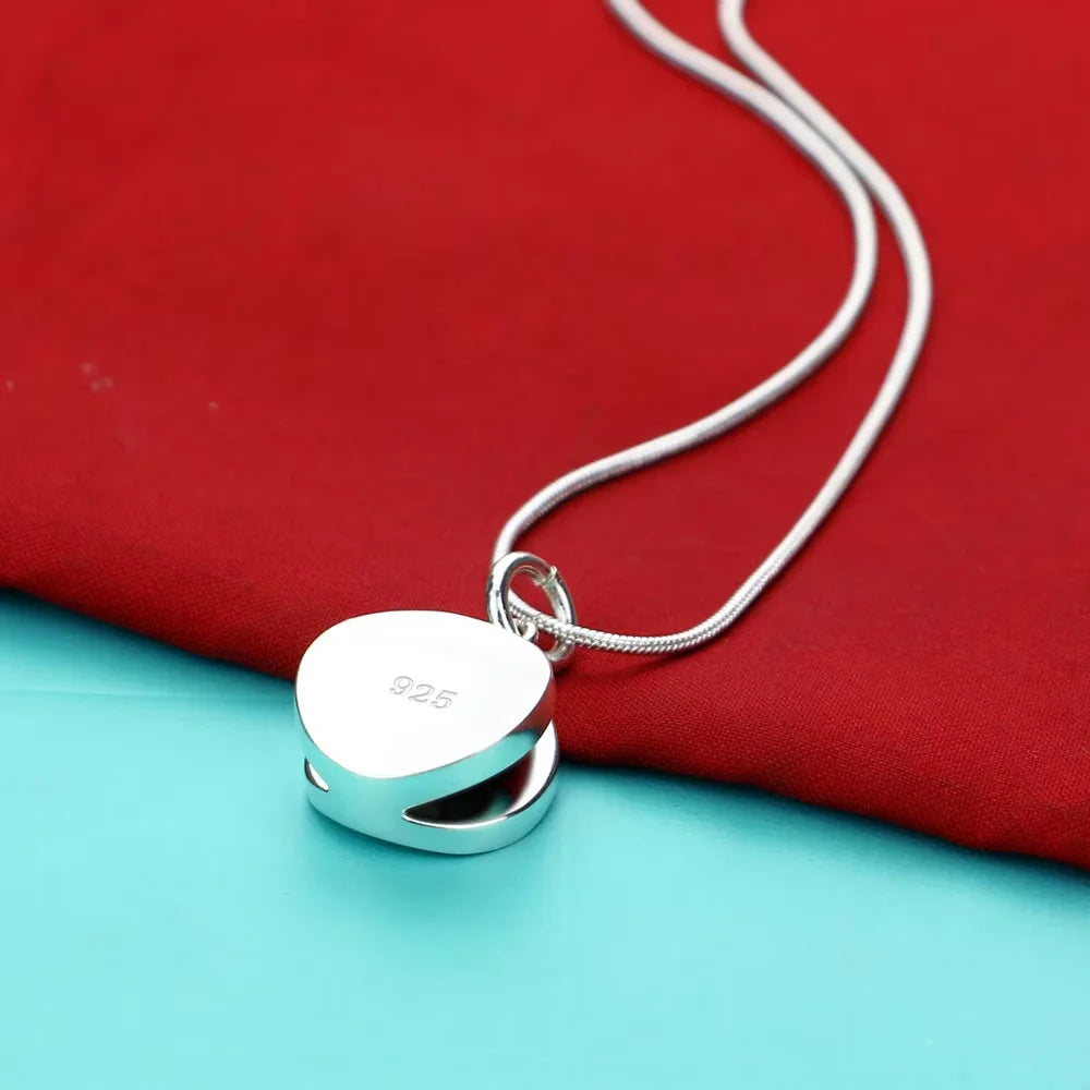 Hot Sale Classic Original 925 Silver Necklace Women's Jewelry Necklace Minimalist Glossy Round Pendant Collar Silver Jewelry