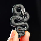 30*50mm Certified Hetian Jade Snake Pendant Necklace Men Women Fine Jewelry Genuine China Nephrite Stone Lucky Charms