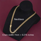 Pack of 1, Stainless Steel Miami Plated 18k Cuban Chain, Hip Hop Style, Unisex Accessories, Waterproof Necklace.
