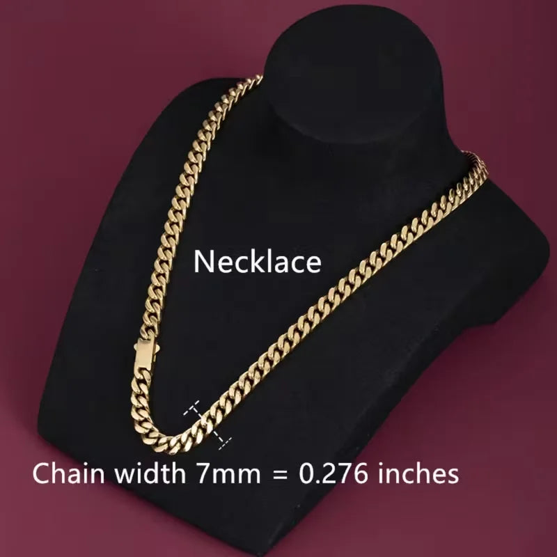 Pack of 1, Stainless Steel Miami Plated 18k Cuban Chain, Hip Hop Style, Unisex Accessories, Waterproof Necklace.