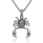 Gothic Retro Scorpion Pendant Necklace Punk Hip Hop Animal Insect Scorpion Stainless Steel Biker Necklace Men Jewelry