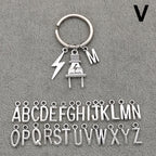 Fashion A-Z Letter Charm Lightning Bolt Plug Electrician Keychain for Electrical Worker Bag Car Keyring Gifts
