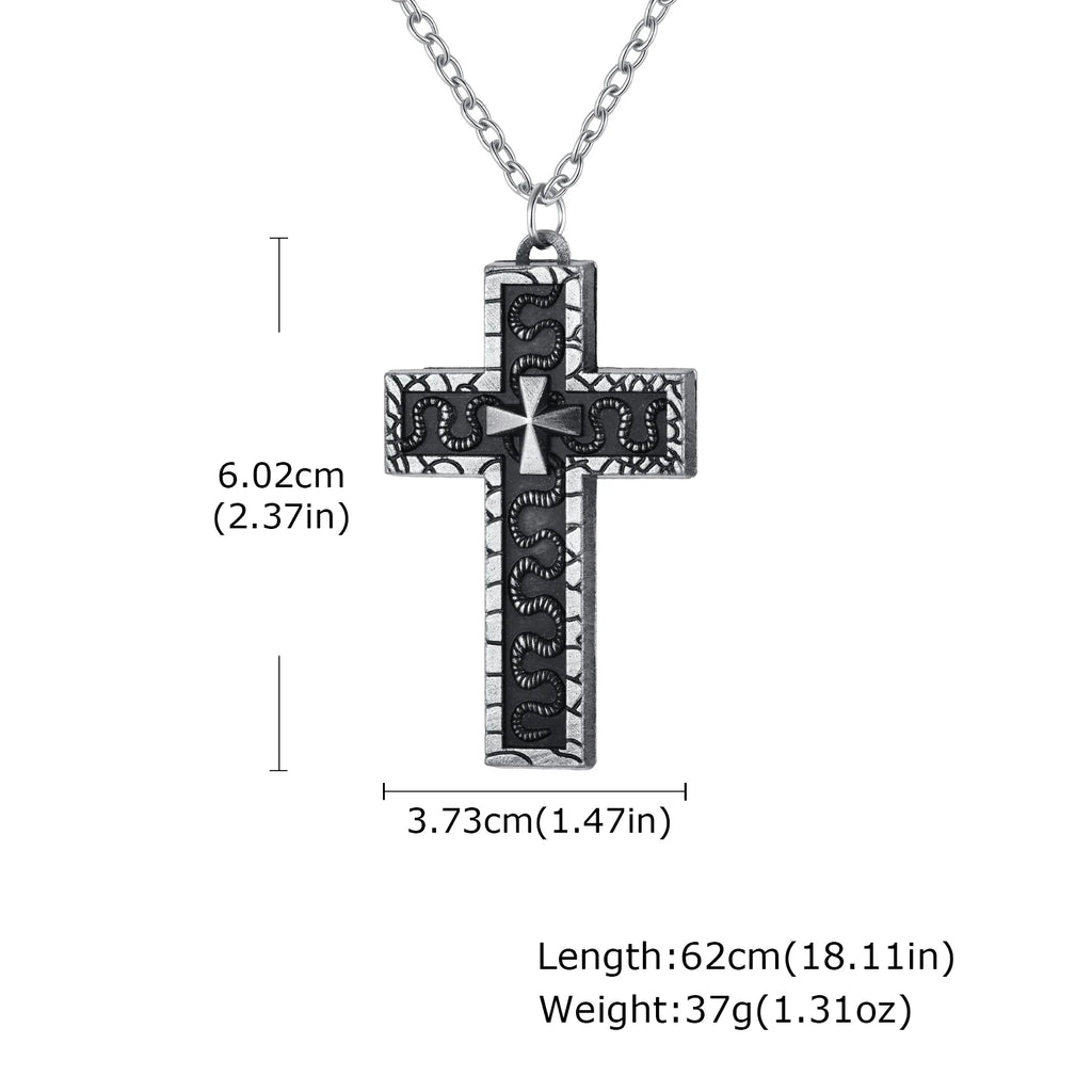 Openable Compartment Cross Pendant — Stainless Steel