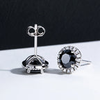 Iced Out Black Diamond Earrings — 925 Silver