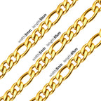 LUXUSTEEL Basic Punk Stainless Steel Chain Necklace For Women Men Cuban Figaro Braided Wheat Link Choker 5MM/7MM