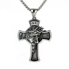 Classic St. Michael Cross Necklace — Stainless Steel