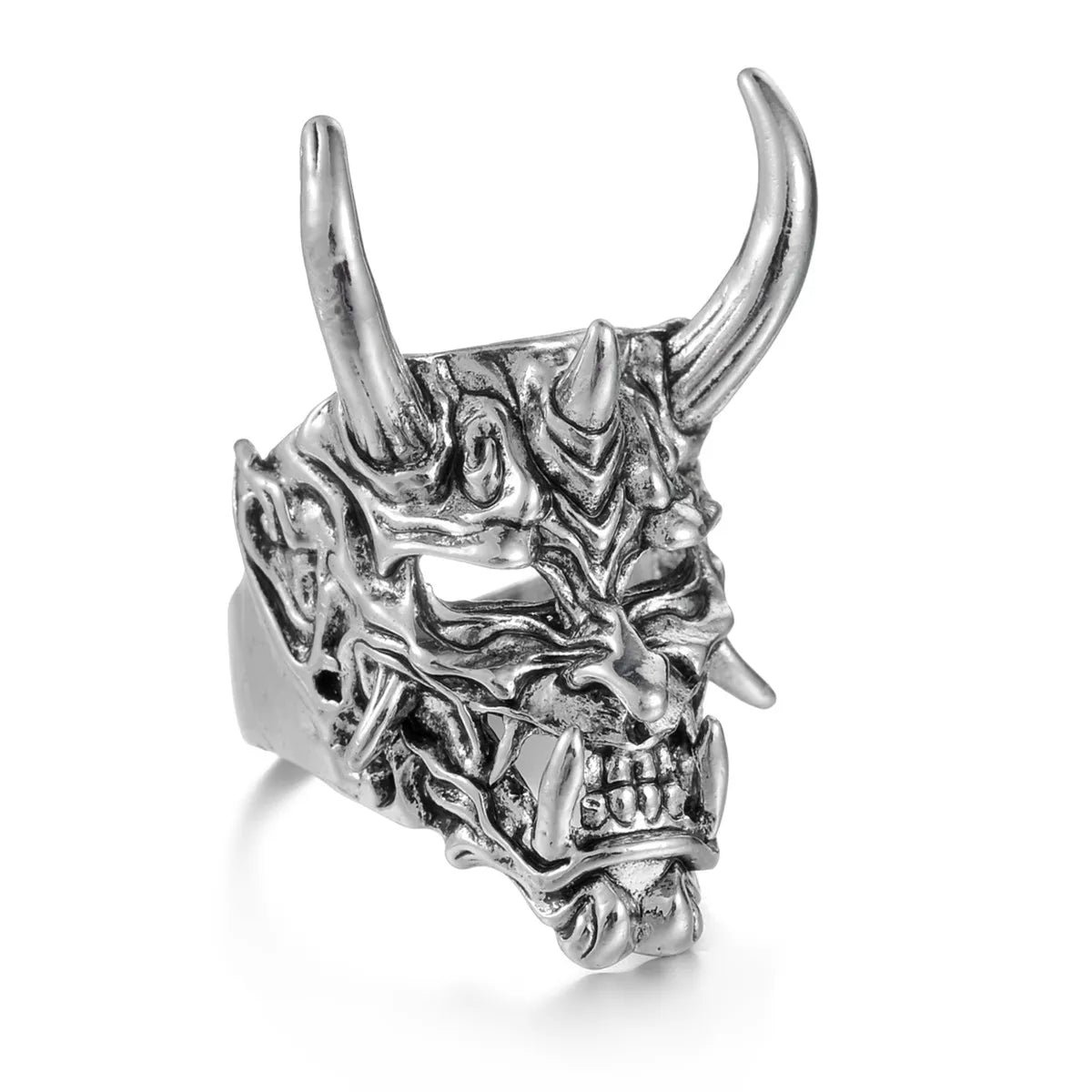 Vintage Goth Black Cross Open Ring for Men Women — Black-Tone