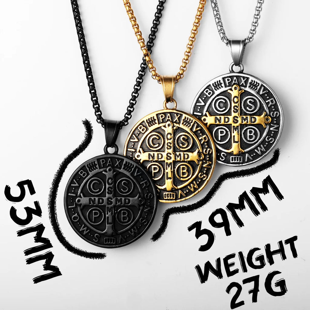 St. Benedict Pendant Necklace — Stainless Steel