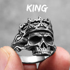 Vintage Punk Gothic All Skull Head Series Stainless Steel Womens Mens Rings Unique for Biker Jewelry Creativity Gift