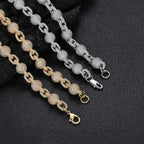 Iced Out Bead Choker Necklace 10.5MM Stainless Steel