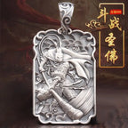 Monkey King Buddha Pendant Necklace for Men — Black-Tone