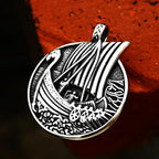 Viking Navigation Skull Pendant — Stainless Steel
