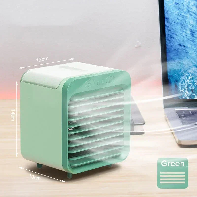Portable Air Conditioner Fan USB Desktop Fan Rechargeable Mini Air Humidifier Cooler Table Cooling Mist Fan for Office