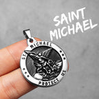 Arch Angel St.Michael Men Necklaces Stainless Steel Pendant Chain Powerful Amulet Vintage Cool Women Jewelry Gifts