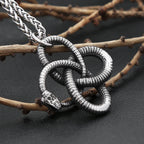 Ouroboros Snake Pendant — Stainless Steel