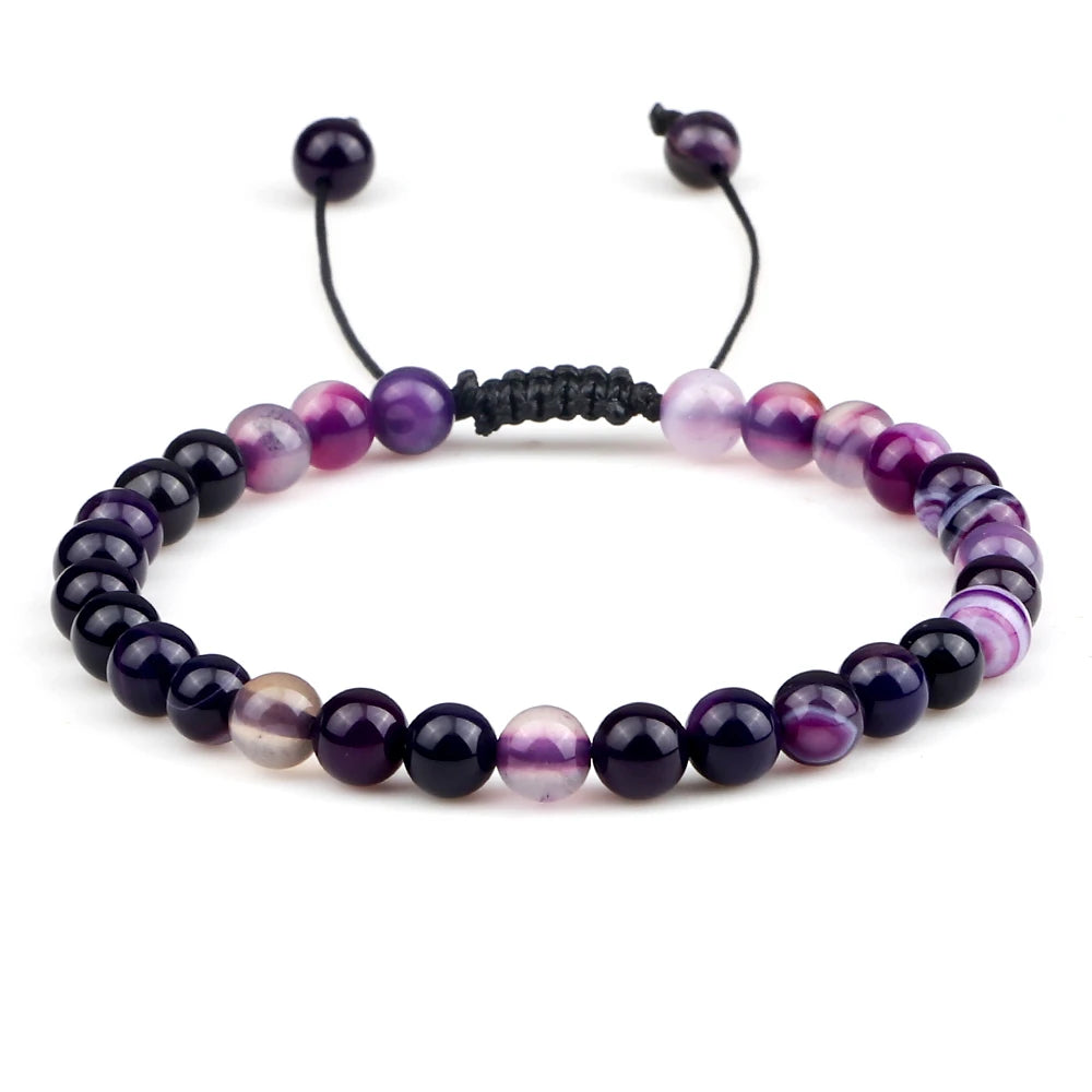 Natural Tiger Eye Stone Braided Beaded Bracelet, Adjustable