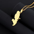 Martinique Map Pendant Necklace — Stainless Steel