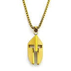 Vintage Ares Spartan Warrior Helmet Pendant Necklace for Women Men Stainless Steel Ancient Greek Spartan Mask Hip Hop