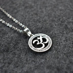 Iced Out OM Pendant Necklace — Stainless Steel
