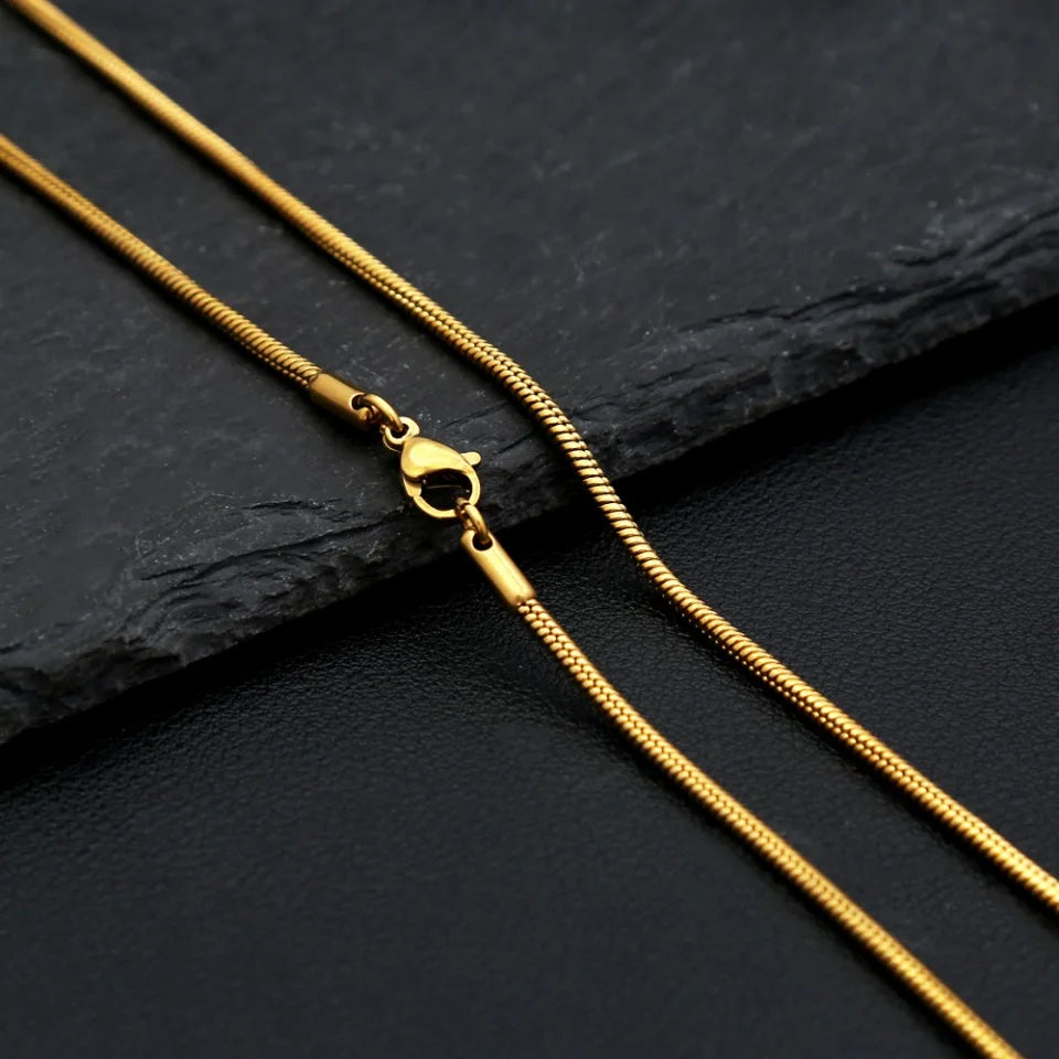 Gold Rope Chain Necklace — Stainless Steel 60cm