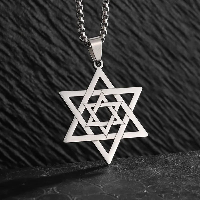 Stainless Steel Solomon Flower of Life Chakra Spirituality Necklace Archangel Sacred Geometry Metatron Pendant Jewelry Men Women