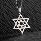 Hebrew Pentagram Star Pendant Necklace — Amulet