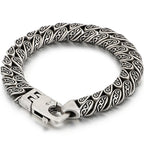 Retro Casting Stainless Steel Man Bracelet Matte Old Silver Color 12MM Curb Link Chain Men's Bracelets Bangles Wrist