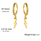 Skyrim Lightning Pendant Stainless Steel Earrings Women's Fashion Simple Daily Earrings Friends Jewelry Gifts