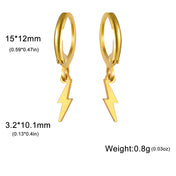 Skyrim Lightning Pendant Stainless Steel Earrings Women's Fashion Simple Daily Earrings Friends Jewelry Gifts