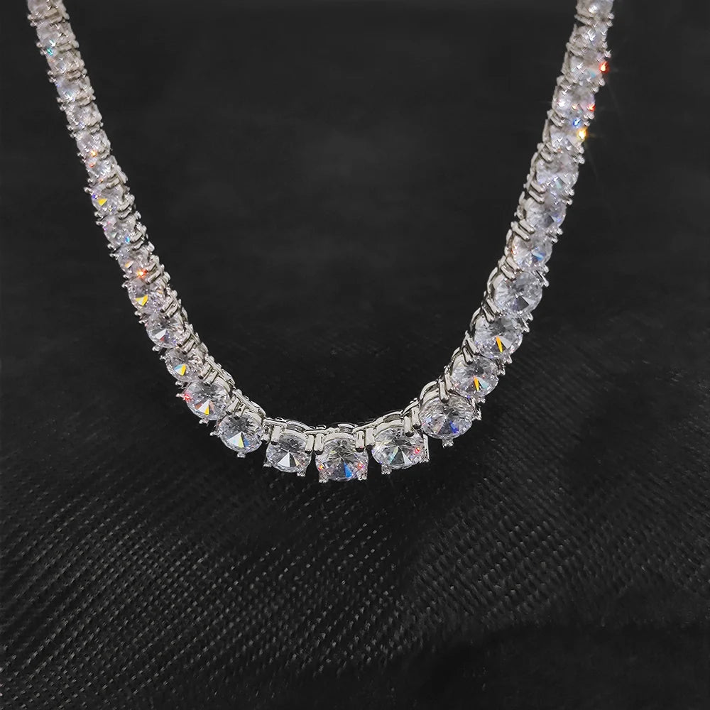 Tennis Chain Necklace Stainless Steel Gradient CZ